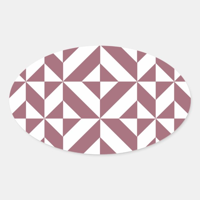 Sticker Ovale Plum Geometric Deco Cube Pattern (Devant)