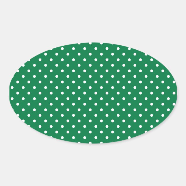 Sticker Ovale Points verts et blancs (Devant)