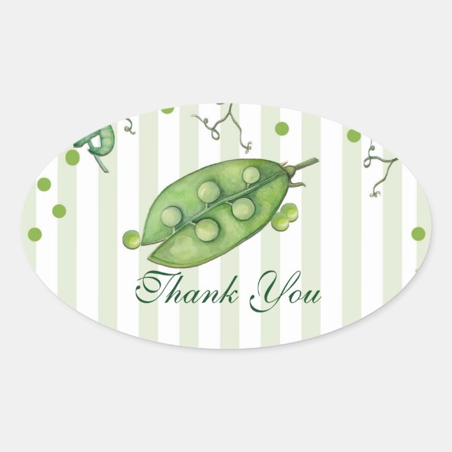 Sticker Ovale Pois doux vert Whimsical Polka Baby shower point (Devant)