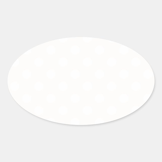 Sticker Ovale Pois grand - blanc sur lin (Devant)