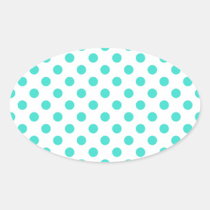 Sticker Ovale Pois turquoise