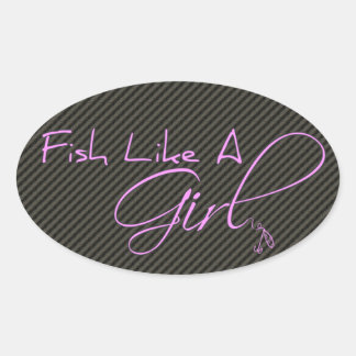 Sticker Ovale Poisson Comme Une Fille