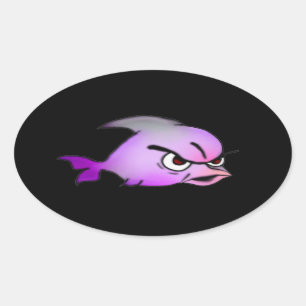 Sticker Ovale Poissons mauvais