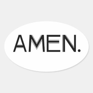 Sticker Ovale Police noire de bloc amen