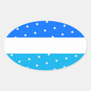 Sticker Ovale Polka Lumineuse Dotée De Deux Tons Bleu Blancs