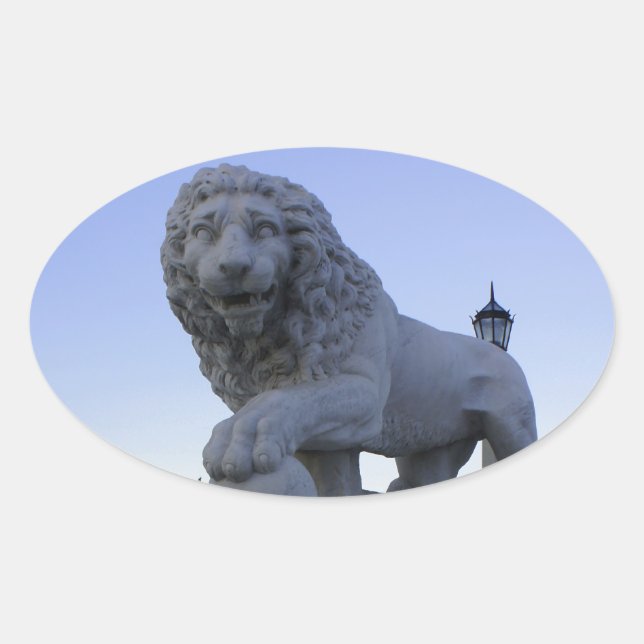 Sticker Ovale Pont Lions (Devant)