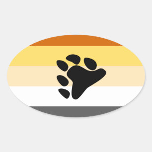 STICKER OVALE PORTEZ FIDE STRIPEE PAW HORIZONTAL