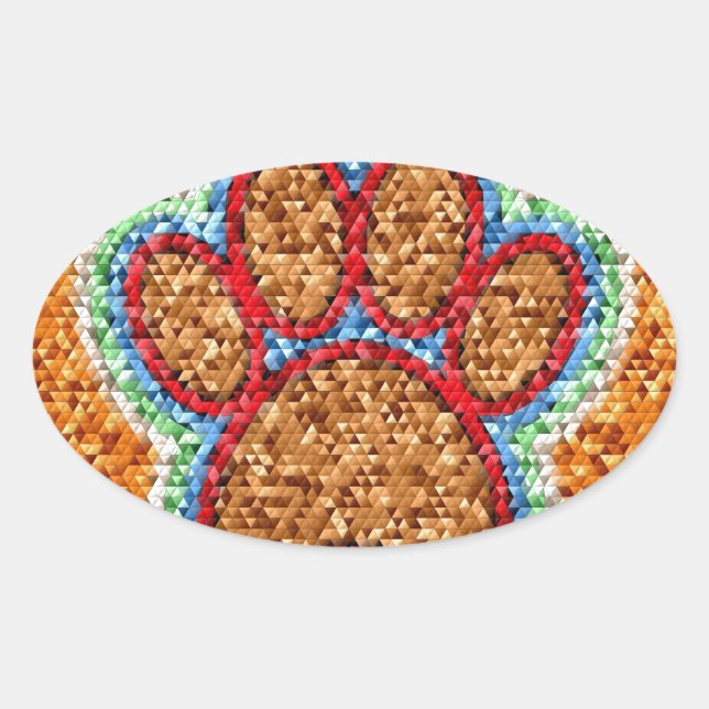 Sticker Ovale Pot de chien basse (Devant)