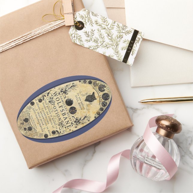 Sticker Ovale Potion de loup-garou Wolfsbane (Cadeaux)