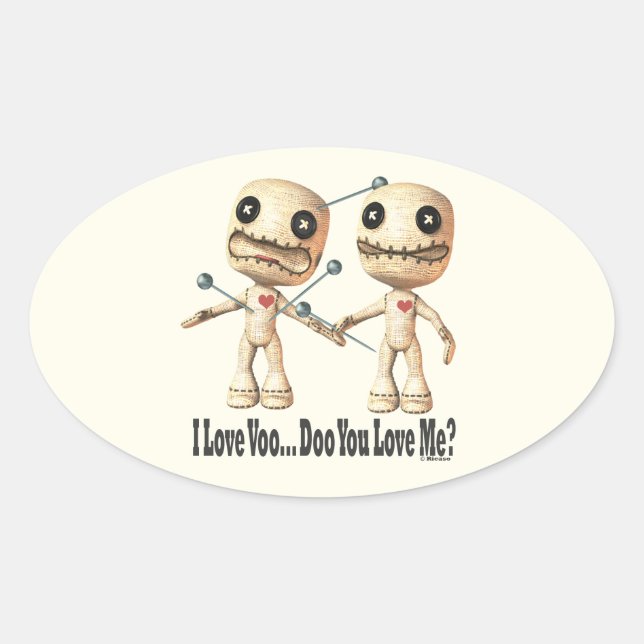 Sticker Ovale Poupées VooDoo (Devant)