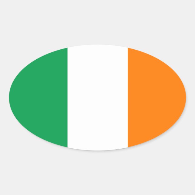 Sticker ovale pour drapeau d'Irlande (Devant)
