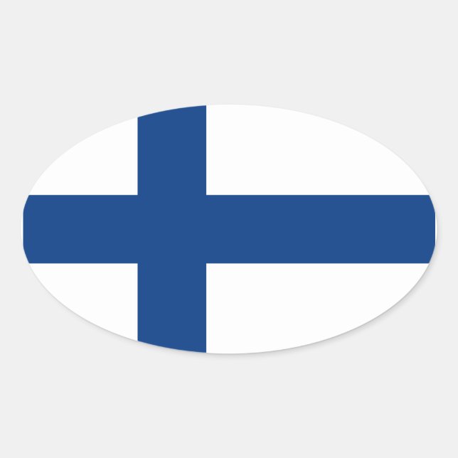 Sticker ovale pour drapeau finlandais (Devant)
