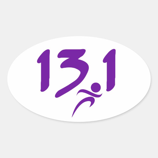 Sticker Ovale Pourpre 13,1 demi-marathon (Devant)