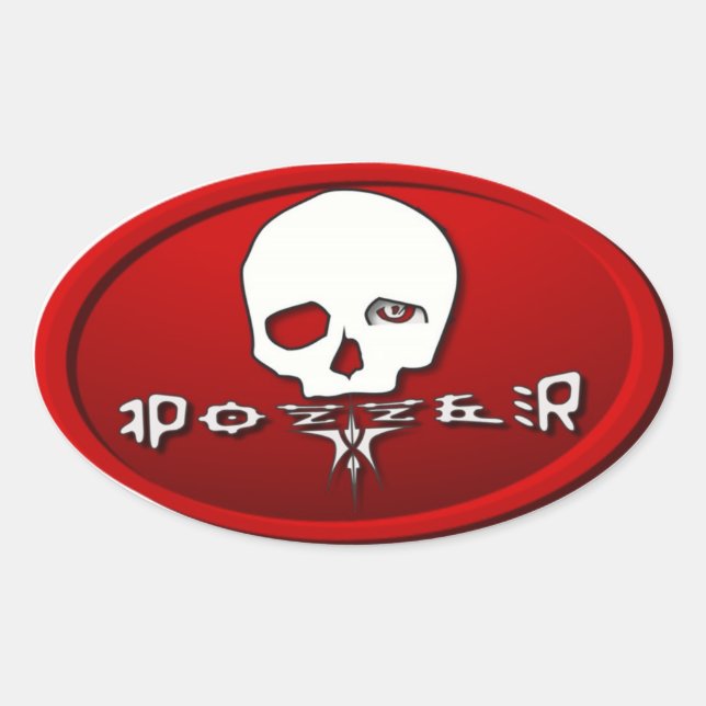 Sticker Ovale Pozzer rouge (Devant)