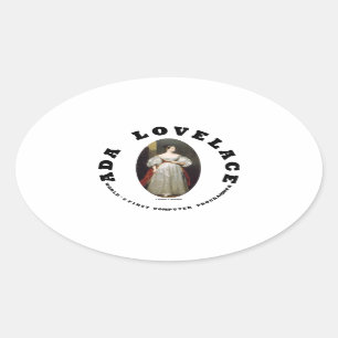 Sticker Ovale Premier programmeur informatique d'Ada Lovelace Wo