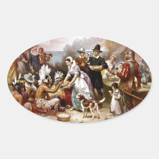 Sticker Ovale première action de grâce (Devant)