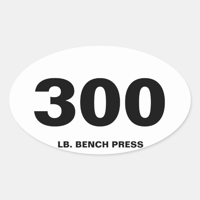 Sticker Ovale Presse banc de 300 livres (Devant)