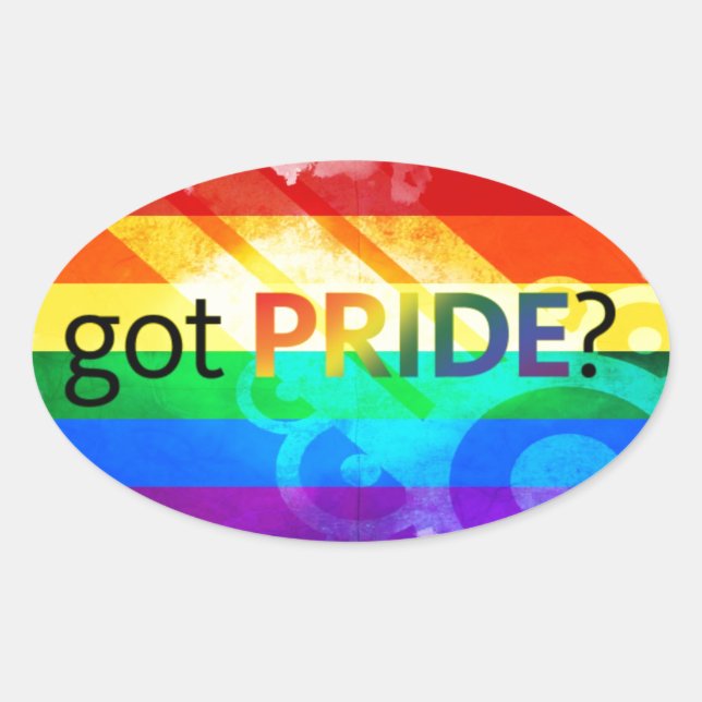 Sticker Ovale Pride LGBT Flag (Devant)