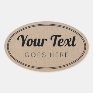 Sticker Ovale Produit artisanal Vintage papier Kraft tendance si