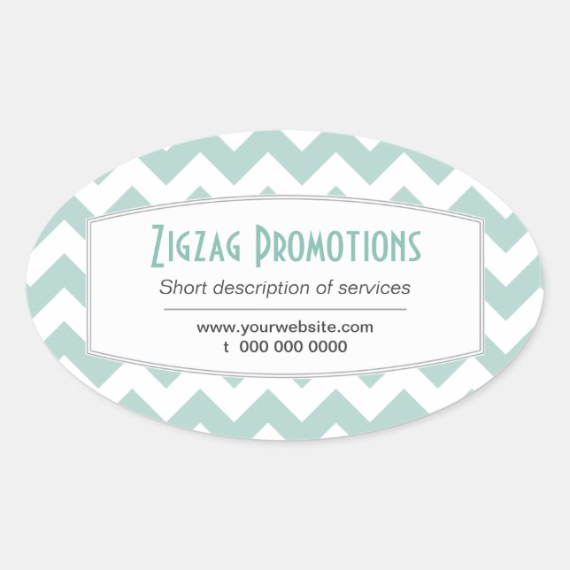 Sticker Ovale Promo Aqua Chevron (Devant)