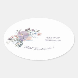 Sticker Ovale Pulvérisateur de fleurs de lavande de Gratitude