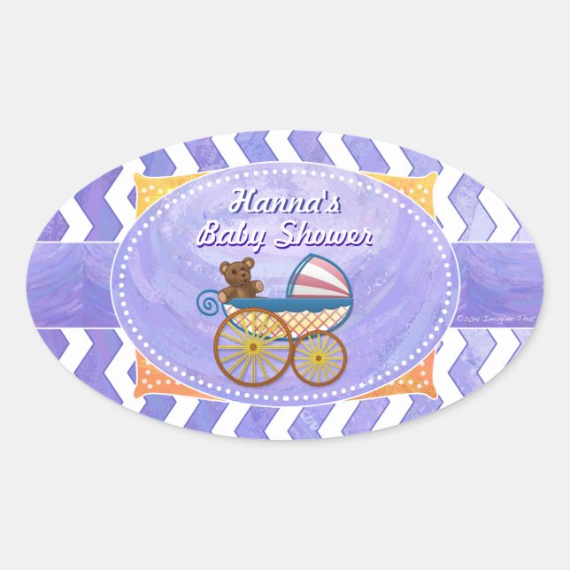 Sticker Ovale Purple Sun Baby Stuff (Devant)