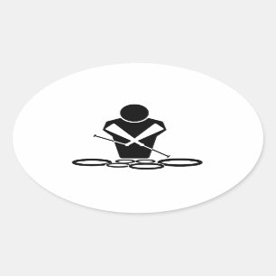 Sticker Ovale Quads - Tambours à tentes - Toms