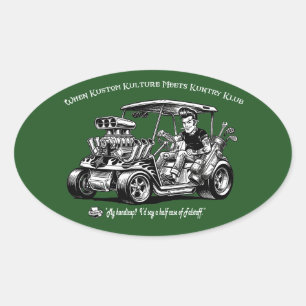Sticker Ovale Quand la Kustom Kulture rencontre les conventions