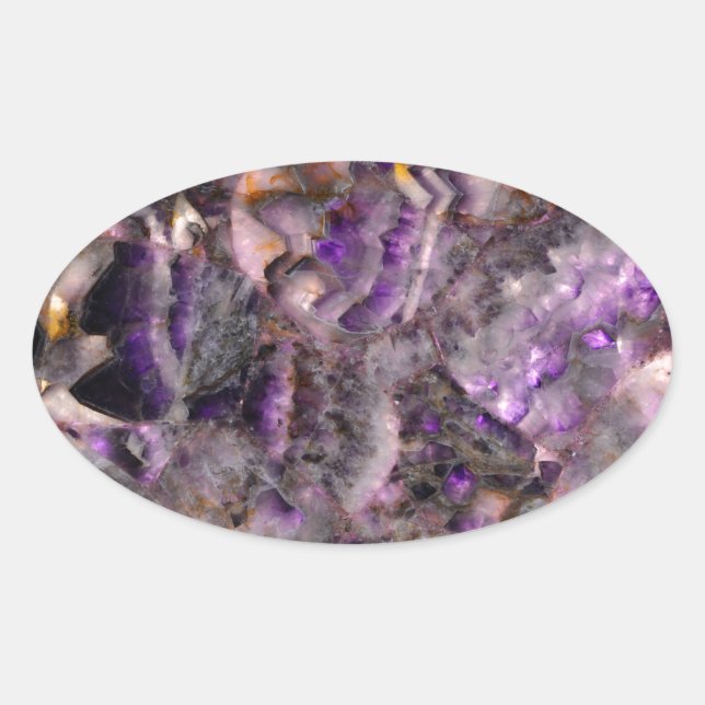 Sticker Ovale quartz pourpre (Devant)
