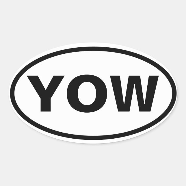 Sticker Ovale QUATRE Aéroport international d'Ottawa "YOW" (Devant)