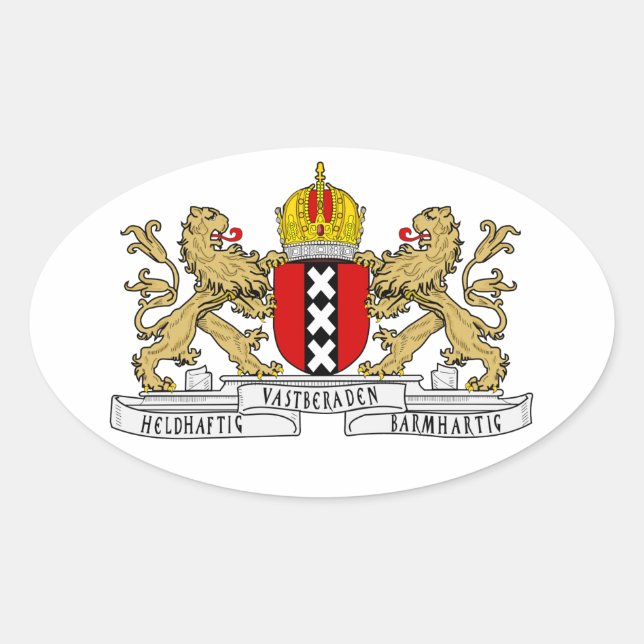 Sticker Ovale QUATRE Armoiries d'Amsterdam (Devant)
