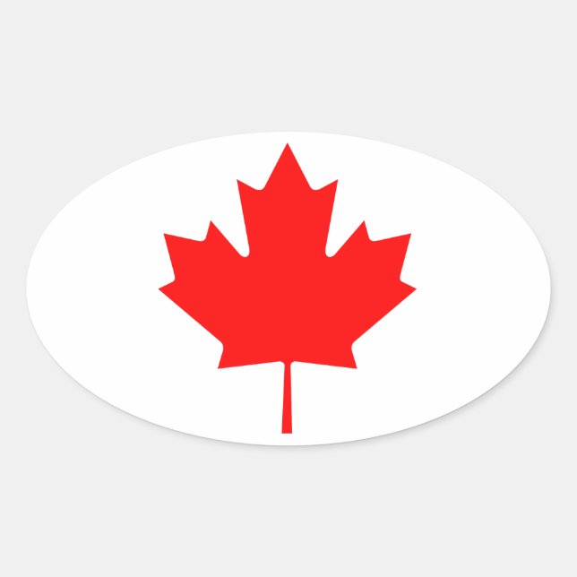 Sticker Ovale QUATRE Feuille d'érable du Canada (Devant)