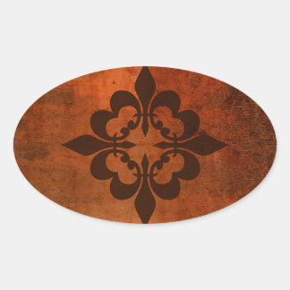 Sticker Ovale Quatre Fleur de Lis