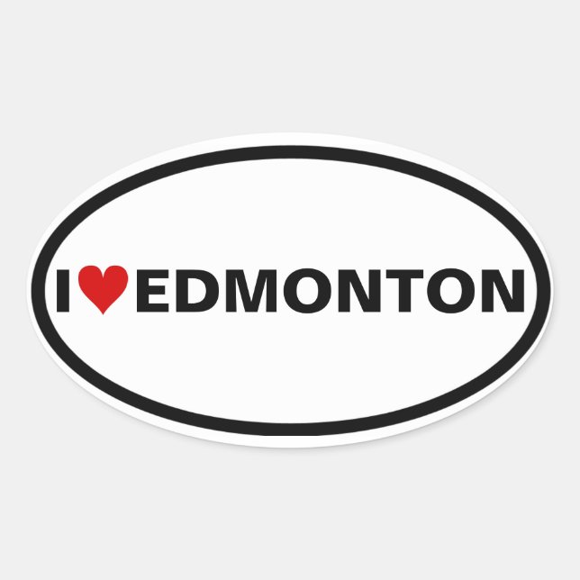 Sticker Ovale QUATRE I [coeur] Edmonton (Devant)