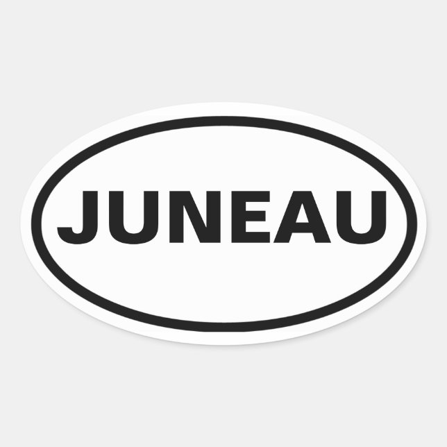 Sticker Ovale QUATRE Juneau, Alaska (Devant)