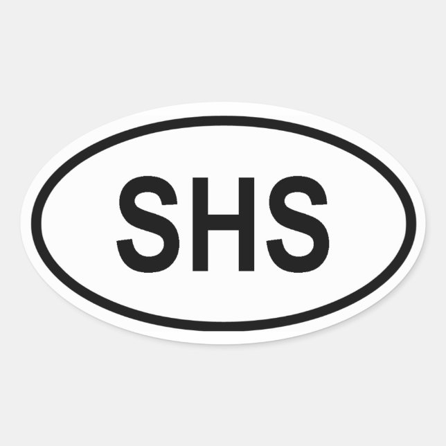 Sticker Ovale QUATRE "SHS" Royaume des Serbes, Croates et Slovèn (Devant)