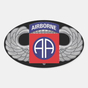 Sticker Ovale quatre-vingt-deuxième Division Aéroportée "tout