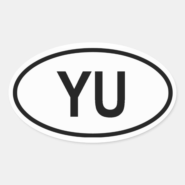Sticker Ovale QUATRE Yougoslavie "YU" (Devant)