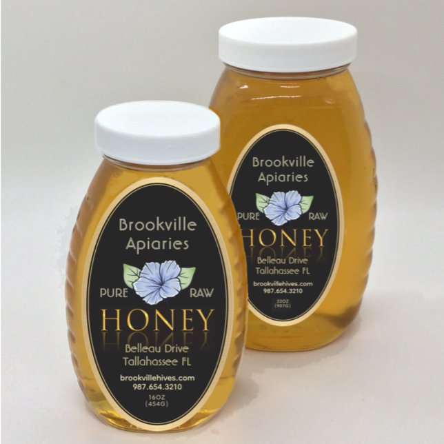Sticker Ovale Queenline 16 et 32oz Honey Black Gold avec Flower (Créateur téléchargé)
