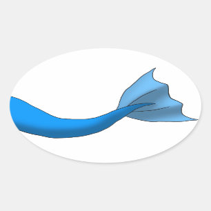 Sticker Ovale Queue bleue de sirène