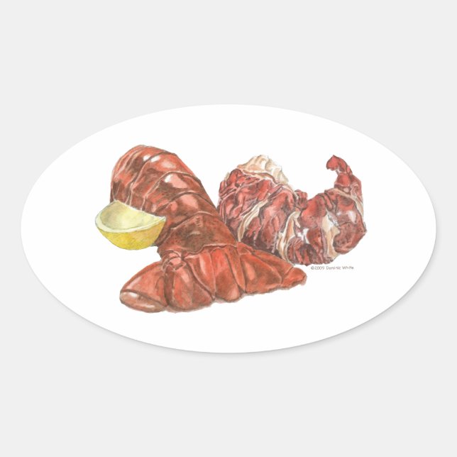 Sticker Ovale Queue de homard (Devant)