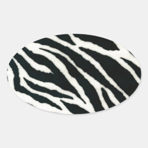 Sticker Ovale RAB Rockabilly Zebra Imprimer noir et blanc