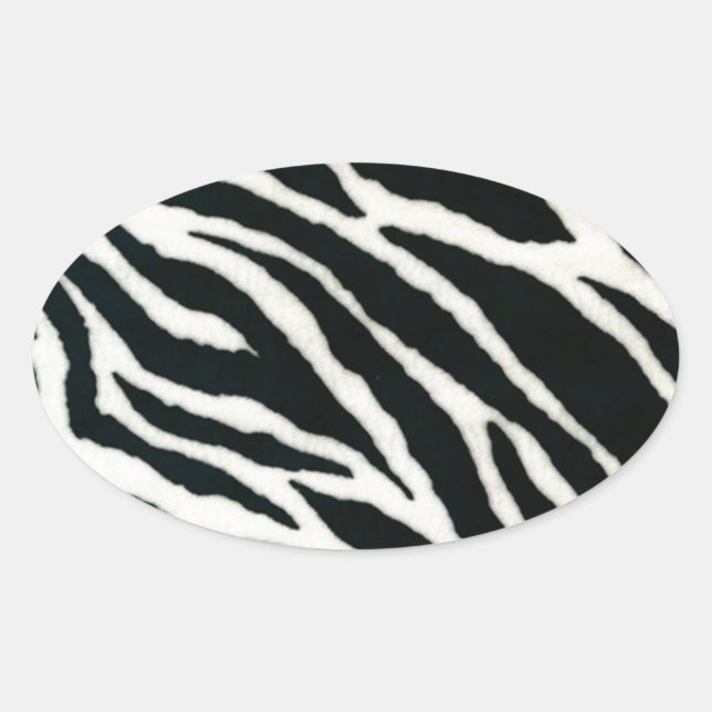 Sticker Ovale RAB Rockabilly Zebra Imprimer noir et blanc (Devant)