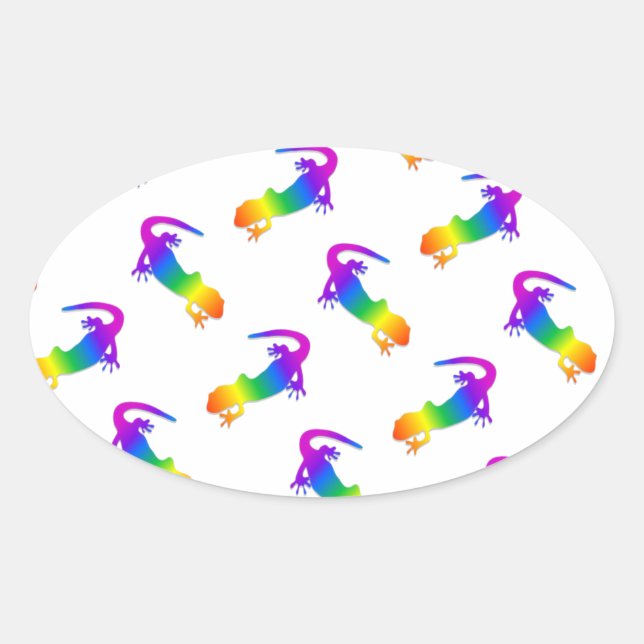 Sticker Ovale Rainbow Salamander (Devant)