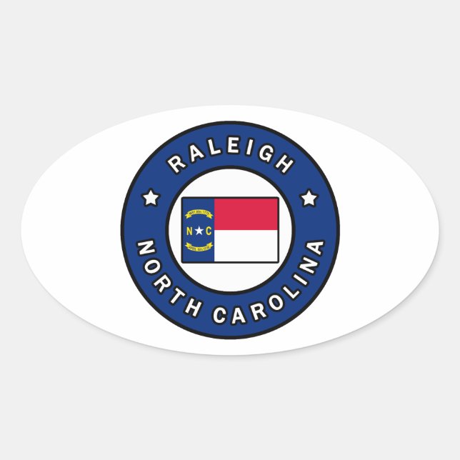 Sticker Ovale Raleigh Caroline du Nord (Devant)