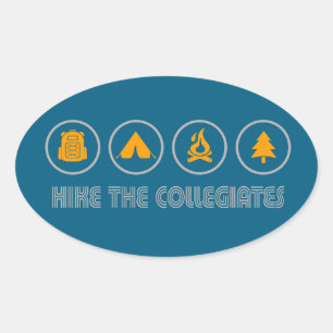 Sticker Ovale Randonnée dans les montagnes Collegiate Colorado