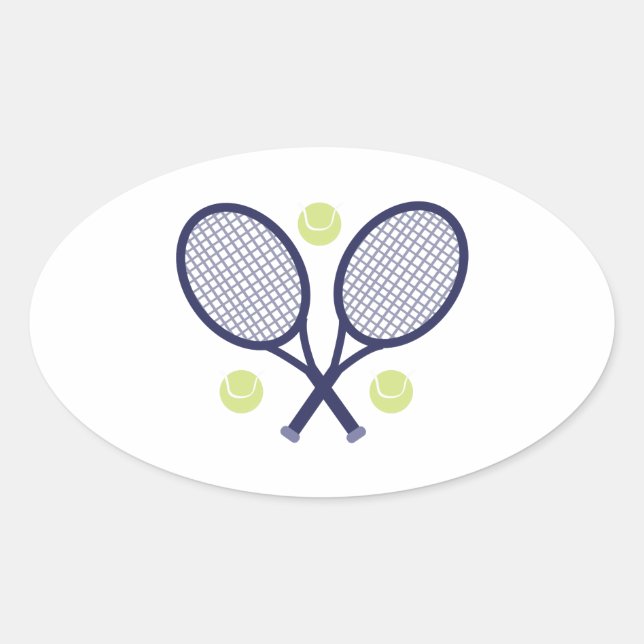 Sticker Ovale Raquettes de tennis (Devant)