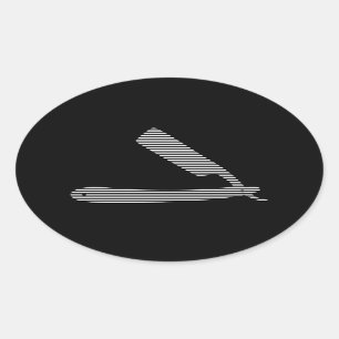 Sticker Ovale rayures de rasoir