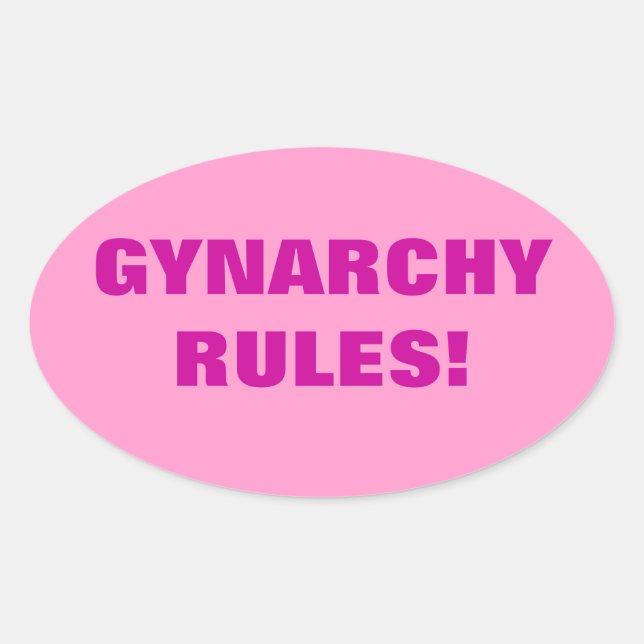STICKER OVALE RÈGLES DE GYNARCHY ! (Devant)