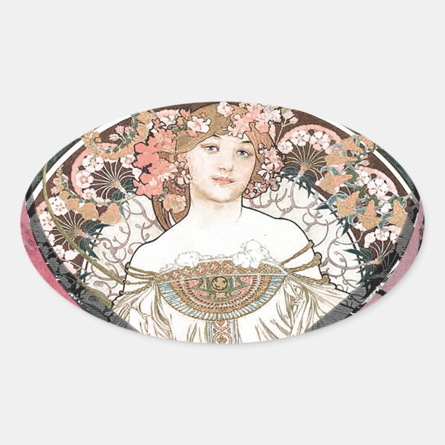 Sticker Ovale Reine des Coeurs (Devant)